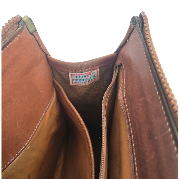 AS IS/FAIR/PROJECT BAG Vintage Dooney & Bourke All Weather Leather Satchel Brown - Picture 14 of 16